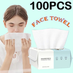 100PCS Pearl Pattern Disposable Face Towel |100%Cotton Tissue | Soft Facial Cleansing Reusable | Wet and Dry Makeup | Non-Woven Towel