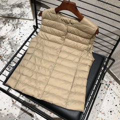 Women Sleeveless Puffer Jacket | Spring/Winter | 90% White Duck Down Ultra Lightweight | Packable | Warm Down Liner Vest