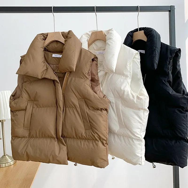Thick Warm Down Vest | Loose Jacket Casual Outerwear | Short Waistcoat Windproof Jacket