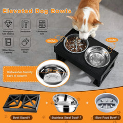 Elevated Dog Bowls | 3 Adjustable Heights