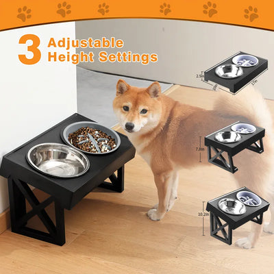 Elevated Dog Bowls | 3 Adjustable Heights