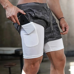 Camo Running Shorts | 2-in-1 Quick Dry