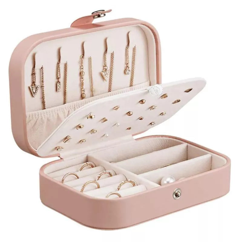 Portable Jewelry Box | Jewelry Organizer Display | Travel Jewelry Case | Jewelry Leather Storage