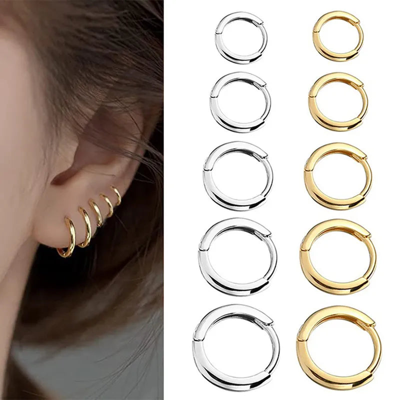 New Simple Stainless Steel Small Hoop Earrings | Unisex | Cartilage Piercing Jewelry